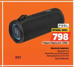 Power FEEL Bluetooth-högtalare FEELRUMBLEBK erbjuda