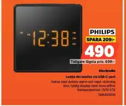 Power PHILIPS Klockradio TAR450010 erbjuda