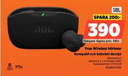 Power JBL True Wireless hörlurar JBLWBUDS2BK erbjuda