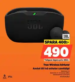 Power JBL True Wireless hörlurar JBLVBUDS2BLK erbjuda