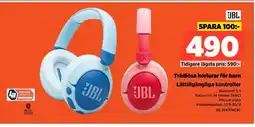 Power JBL Trådlösa hörlurar för barn JBLJR470NCBL erbjuda