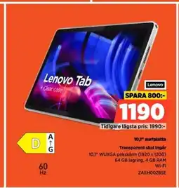 Power Lenovo 10,1" surfplatta ZAEHO028SE erbjuda