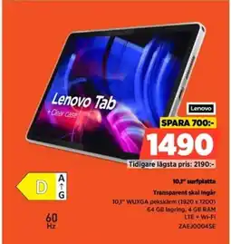 Power Lenovo 10,1" surfplatta ZAEJ0004SE erbjuda