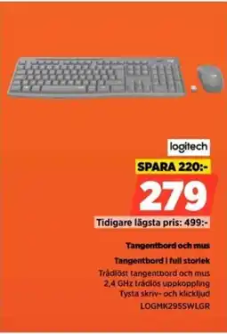 Power Logitech Tangentbord och mus LOGMK295SWLGR erbjuda