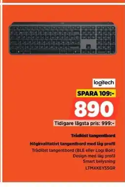Power Logitech Trådlöst tangentbord LTMXKEYSSGR erbjuda