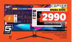 Power CEPTER 34-tumsskärm C34PULSEX erbjuda