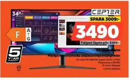 Power CEPTER 34-tumsskärm C34PULSEXHAS erbjuda