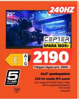 Power CEPTER 24,5" gamingskärm C24ULTRA erbjuda