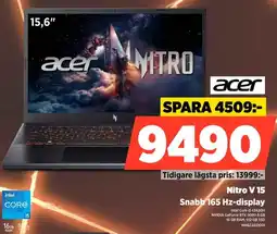 Power ACER Nitro V 15 Snabb 165 Hz-display NHOZAED001 erbjuda