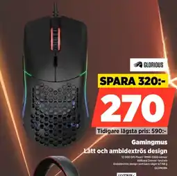 Power GLORIOUS Gamingmus GLOMOBK erbjuda