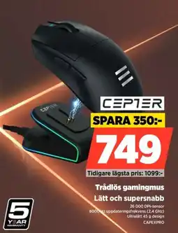 Power CEPTER Trådlös gamingmus CAPEXPRO erbjuda