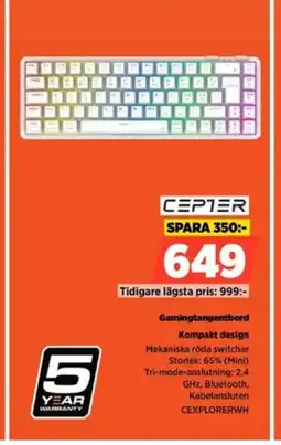 Power Gamingtangentbord CEXPLORERWH erbjuda