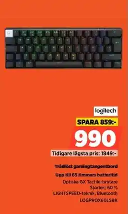 Power Trådlöst gamingtangentbord LOGPROX60LSBK erbjuda