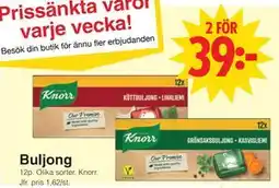 Matöppet Buljong, SEK 39 erbjuda