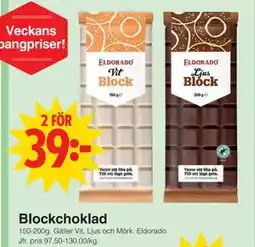 Matöppet Blockchoklad, SEK 39 erbjuda
