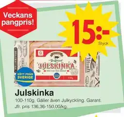 Matöppet Julskinka, SEK 15 erbjuda
