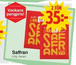 Matöppet Saffran, SEK 35 erbjuda