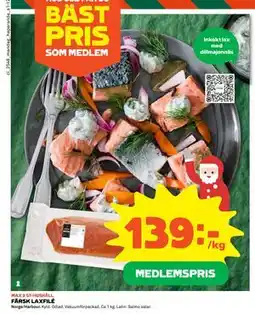 Coop FÄRSK LAXFILÉ, Medlemspris erbjuda