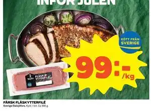 FÄRSK FLÄSKYTTERFILÉ, SEK 99