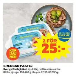 Coop BREDBAR PASTEJ, SEK 25 erbjuda