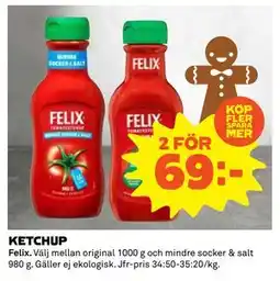 Coop KETCHUP, SEK 69 erbjuda