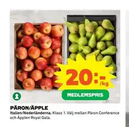 Coop PÄRON/ÄPPLE, Medlemspris erbjuda