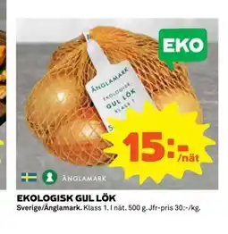 Coop EKOLOGISK GUL LÖK, SEK 15 erbjuda