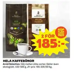 Coop HELA KAFFEBÖNOR, SEK 185 erbjuda