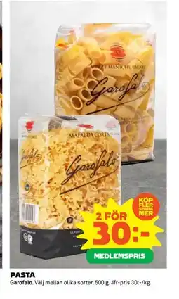 Coop PASTA, Medlemspris erbjuda