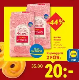 Lidl Matriket Vetemjöl, Pris i appen erbjuda