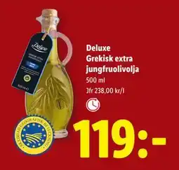 Lidl Deluxe Grekisk extra jungfruolivolja, SEK 119 erbjuda