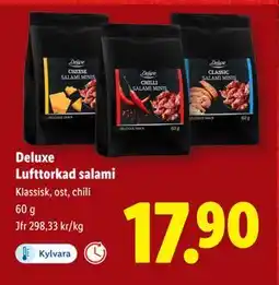 Lidl Deluxe Lufttorkad salami, SEK 17.9 erbjuda