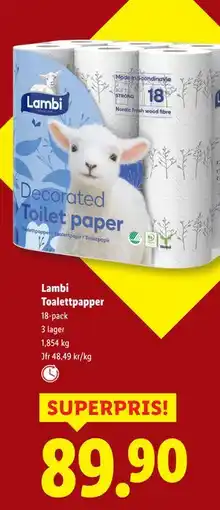 Lidl Lambi Toalettpapper, SEK 89.9 erbjuda