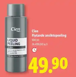 Lidl Cien Flytande ansiktspeeling, SEK 49.9 erbjuda
