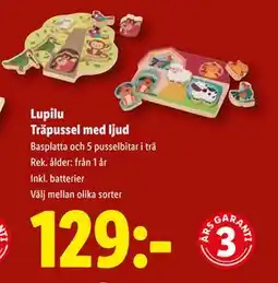 Lidl Lupilu Träpussel med ljud, SEK 129 erbjuda