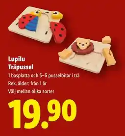 Lidl Lupilu Träpussel, SEK 19.9 erbjuda