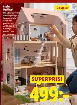 Lidl Lupilu Dockhus, SEK 499 erbjuda