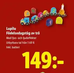 Lidl Lupilu Födelsedagståg av trä, SEK 149 erbjuda