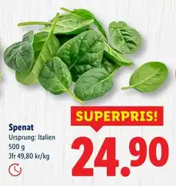 Lidl Spenat, SEK 24.9 erbjuda