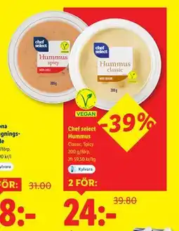 Lidl Chef select Hummus, SEK 24 erbjuda