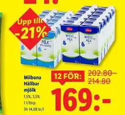 Lidl Milbona Hållbar mjölk, SEK 169 erbjuda