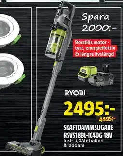 Bauhaus SKAFTDAMMSUGARE RSVS18BL-1C40G 18V, SEK 2495 erbjuda