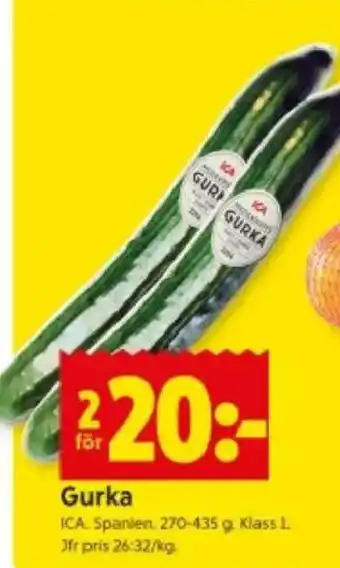 ICA Kvantum Gurka erbjuda