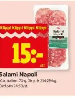 ICA Kvantum Salami Napoli erbjuda