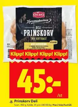 ICA Kvantum Prinskorv Deli erbjuda