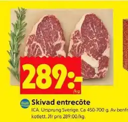 ICA Kvantum Skivad entrecôte erbjuda