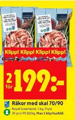 ICA Kvantum Räkor med skal 70/90 erbjuda