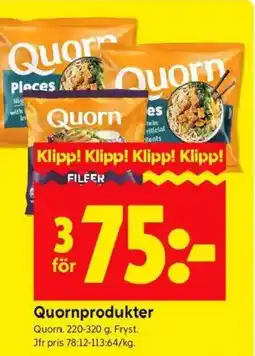 ICA Kvantum Quornprodukter Quorn. erbjuda