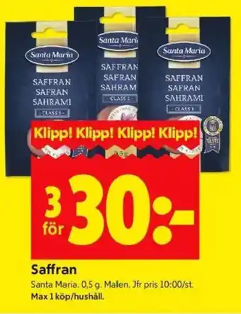 ICA Kvantum Saffran erbjuda