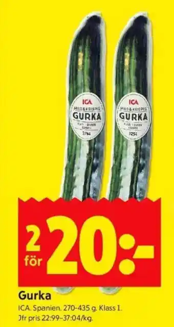 ICA Kvantum Gurka erbjuda